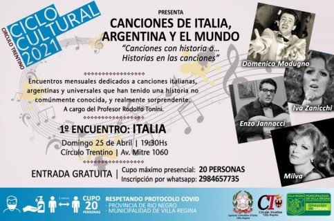 Canciones de Italia, Argentina y el mundo en Circulo Trentino